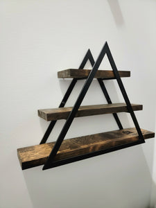 Metal Double Triangle Frame with 3 Shelves - Small