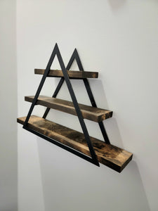 Metal Double Triangle Frame with 3 Shelves - Small