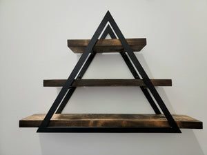 Metal Double Triangle Frame with 3 Shelves - Small