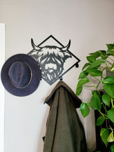 Load image into Gallery viewer, Metal Highland Steer with 4 Hooks
