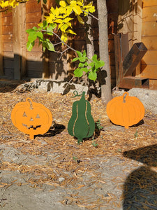Pumpkin and Gourd Metal Yard Stakes