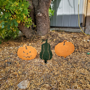 Pumpkin and Gourd Metal Yard Stakes