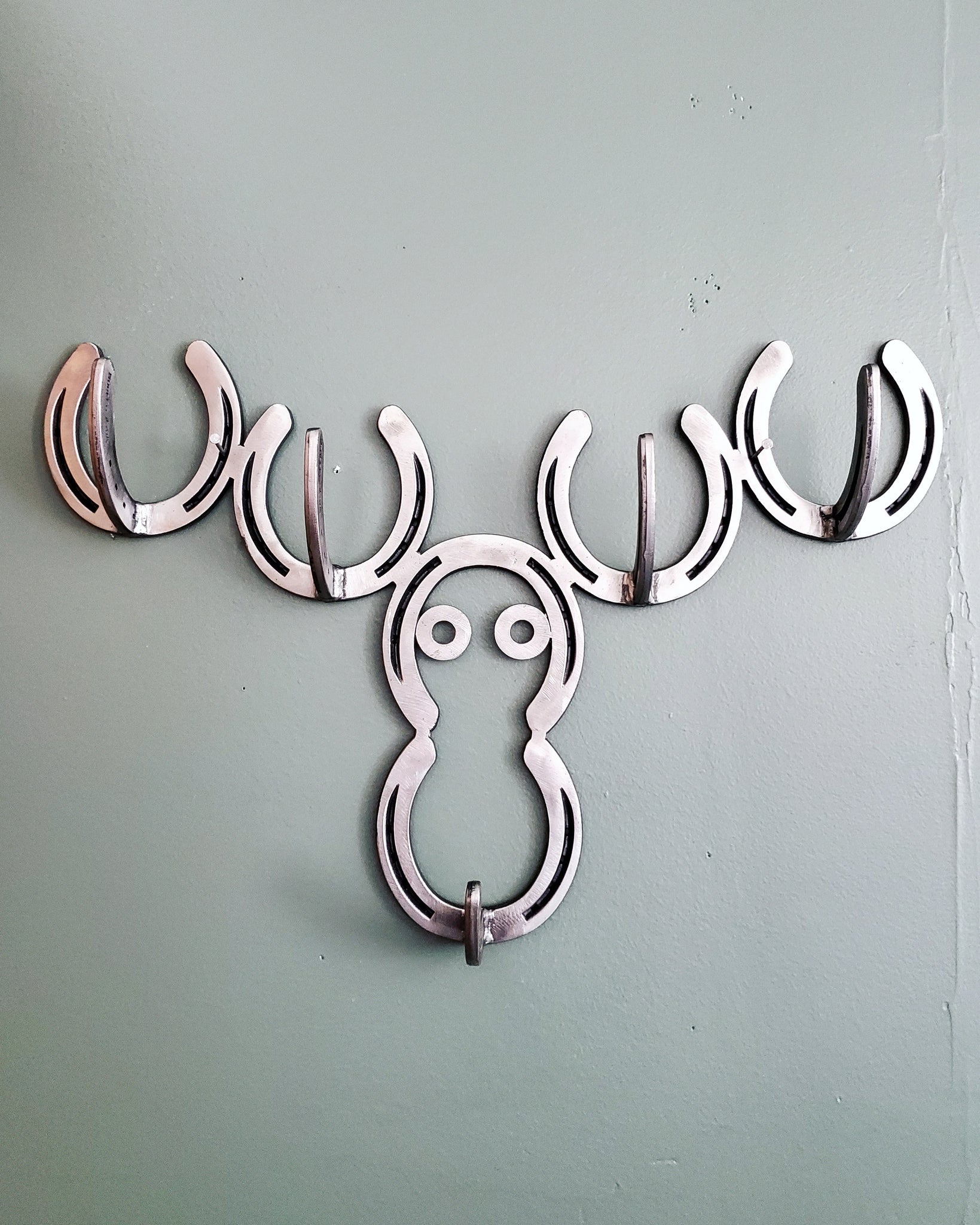 Medium Moose Racks Moose Coat Rack, Horseshoe Coat Rack – Wood River Iron Works