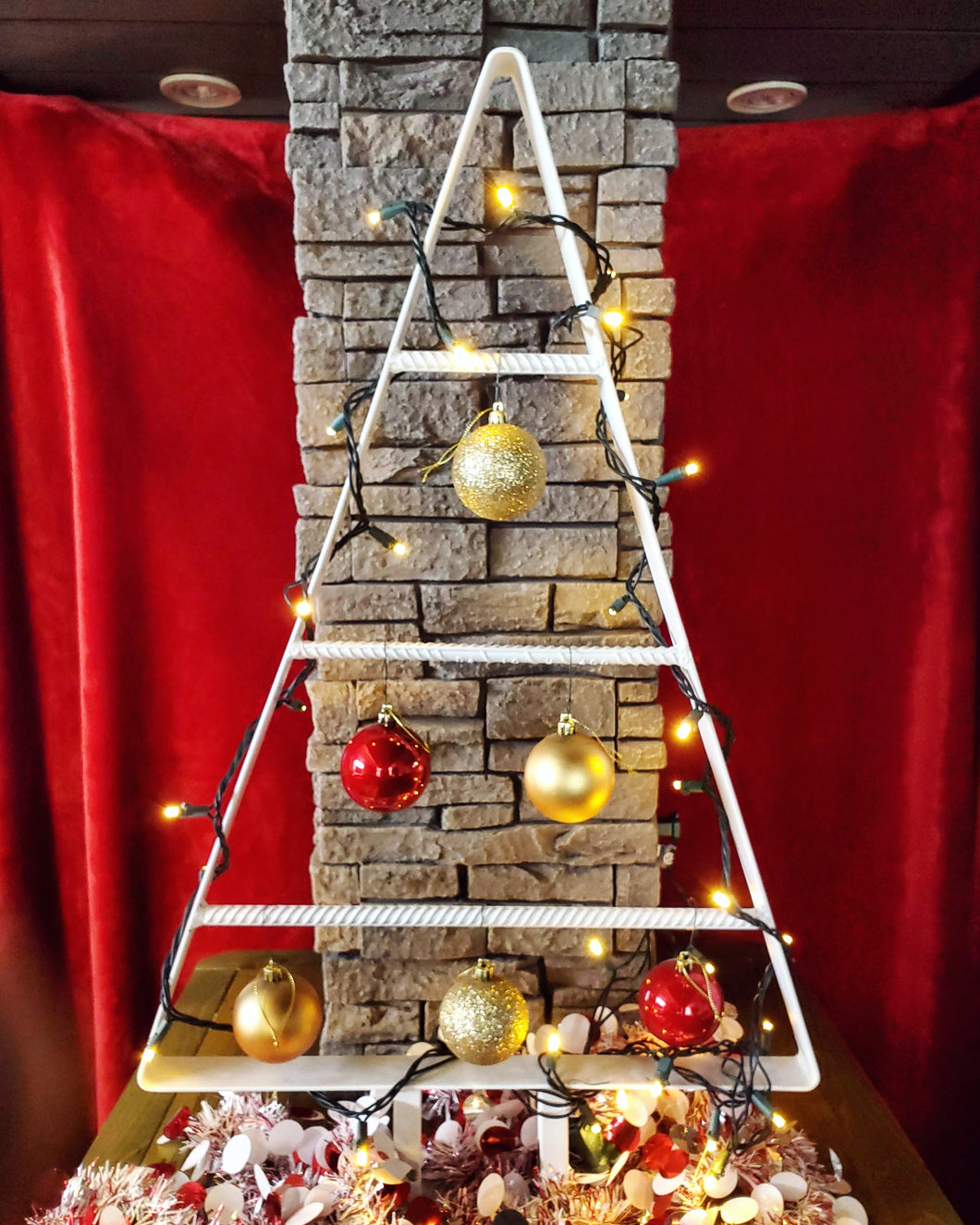 Metal Christmas Tree, Rebar Pine Trees with Metal Frame, Tree Decoration, Christmas Season