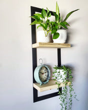 Load image into Gallery viewer, Metal Framed Double Floating Shelves
