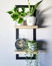 Load image into Gallery viewer, Metal Framed Double Floating Shelves
