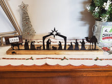 Load image into Gallery viewer, Nativity Scene Wood and Metal Tea Light Holder

