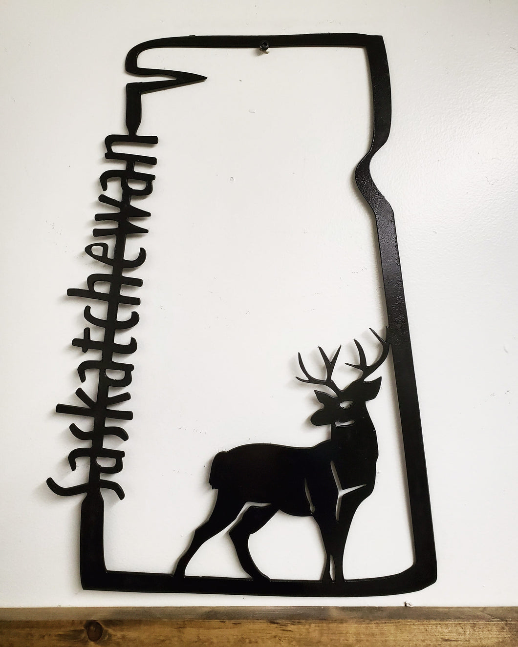 Saskatchewan Map with Deer