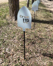 Load image into Gallery viewer, Funny Garden Stakes - Metal Shovel Puns - Garden Decor
