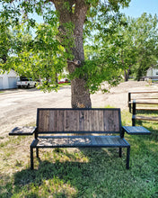 Load image into Gallery viewer, Metal Park Bench with Side Tables
