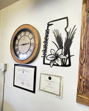 Load image into Gallery viewer, Saskatchewan Map with Tiger Lily and Wheat
