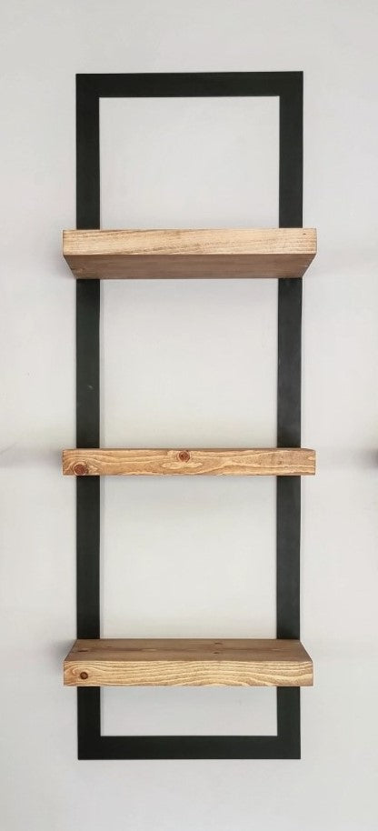 Metal Framed Triple Floating Shelves - Stacked