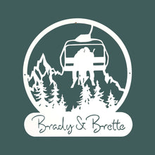 Load image into Gallery viewer, Skiing Couple Metal Sign - Custom Name

