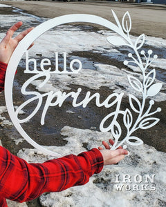 Hello Spring - Metal Sign