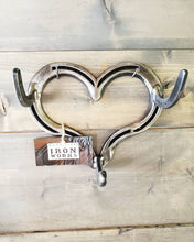 Load image into Gallery viewer, Horseshoe Heart Coat Rack
