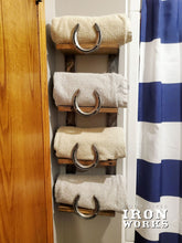 Load image into Gallery viewer, Horseshoe Towel Rack with 2 Shelves
