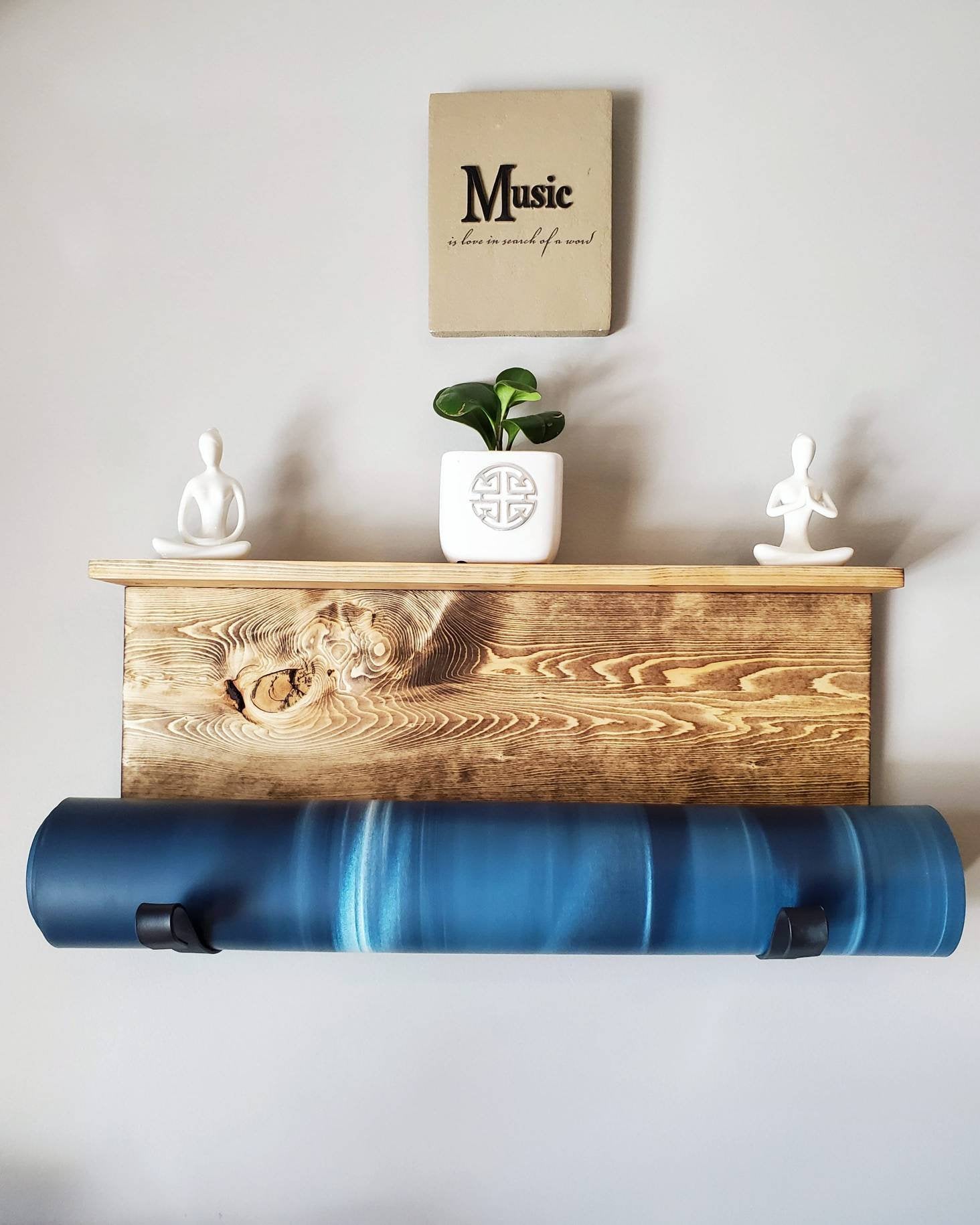 Yoga Mat Rack with Shelf – Wood River Iron Works