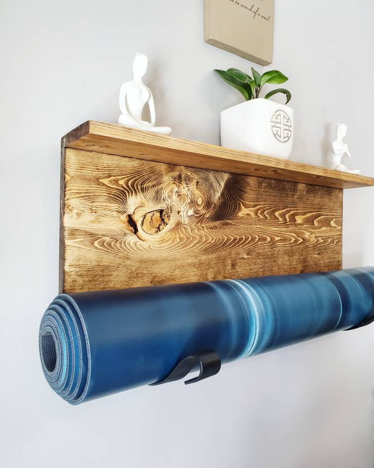 Yoga Mat Rack with Shelf – Wood River Iron Works