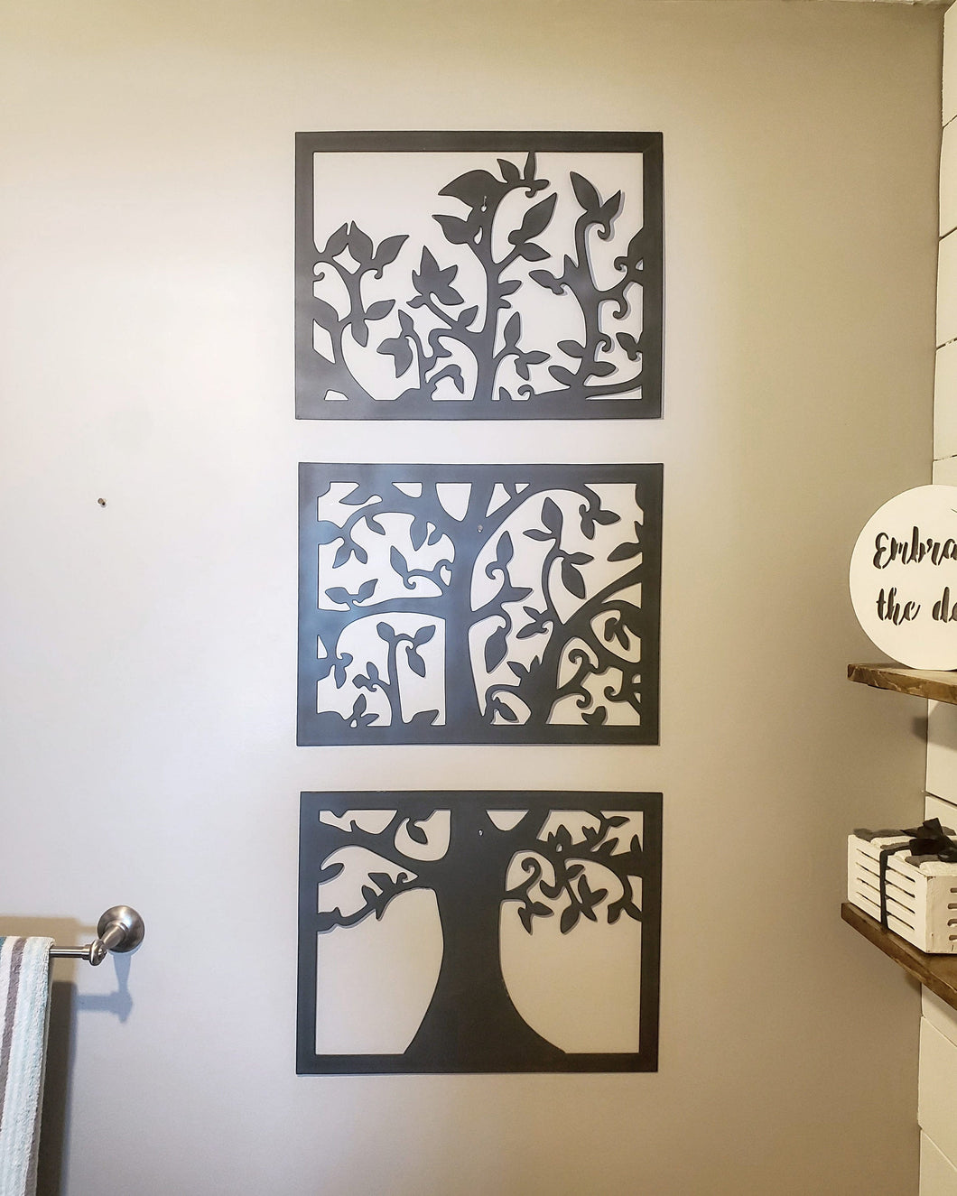 Metal trees, set of three