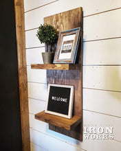 Load image into Gallery viewer, Wooden Floating Shelf, 2 Shelves, Wood Shelf, Rustic Decor, Farmhouse
