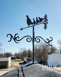 Weathervane, Metal Pigeon with 3 Babies, Wind Vane