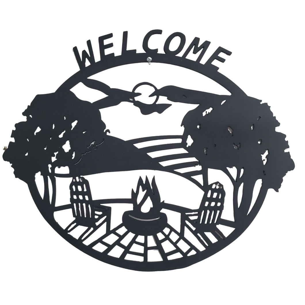 Welcome Lake Metal sign
